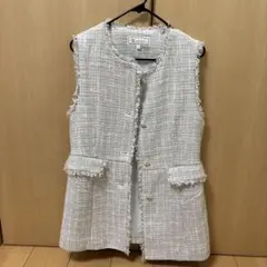【ROPE PICNIC】ツイードベスト 38（Mサイズ） ホワイト系