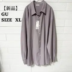 新品タグ付　ジーユー　GU イージーケア　シアーオーバーサイズシャツ　パープル