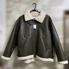 AMERICAN HOLIC ボアフェイクレザーブルゾン 新品未着品 ブラウンL