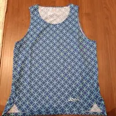 R×L 幾何学模様 タンクトップ ネイビー