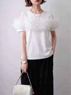 エディットフォールルEDIT.FOR LULUミニフラワーレースシアーtシャツ