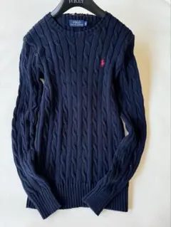 ラルフローレン　ケーブルニットセーター　XS ネイビー