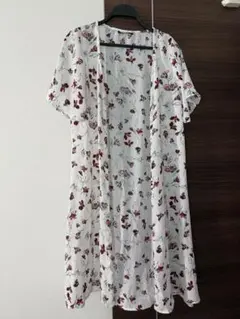 one way ワンウェイ 花柄 シアー ロング カーディガン Mサイズ 半袖のサムネイル