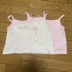 女の子用 キャミソール 3枚セット 花柄 チェリー ドット