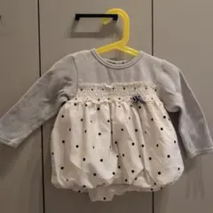 プティマイン　ドット柄バルーントップス　80cm　水色