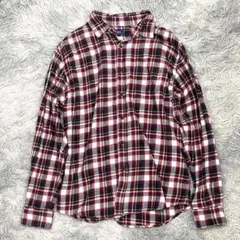 【Navy】マックハウス メンズ チェックフランネルシャツ レギュラーフィットのサムネイル