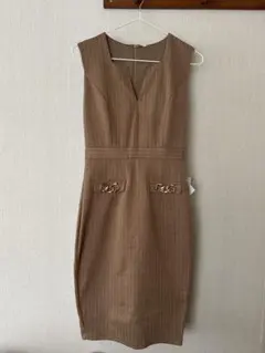 デイジーストア　MOARADY姉ドレス　タイト膝丈ドレス　ブラウンLサイズ