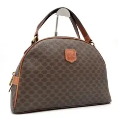 美品 セリーヌ ハンドバッグ マカダム トリオンフ レザー PVC ブラウン