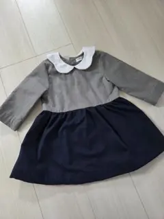 NAUGHTY COMPANYグレー ネイビー フォーマルワンピース90サイズのサムネイル
