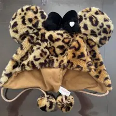 ディズニー　ファンキャップ　ヒョウ柄　ギャル　ミニーちゃん
