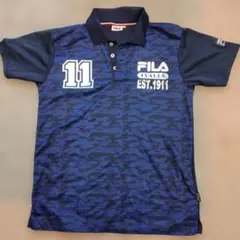 美品　FILA ゴルフウェア 迷彩柄 ネイビー Lサイズのサムネイル