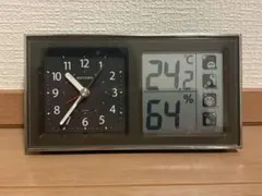 RHYTHM 温湿度計付き アナログ置時計
