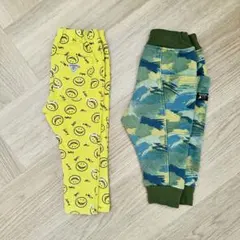 ブリーズ♡BREEZEスマイリー柄パンツと裏起毛迷彩パンツ90サイズ２点セット