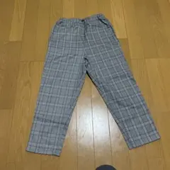 新品未使用☆コムサイズム　グレー系チェック柄ロングパンツ130㎝