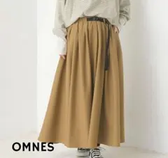 OMNES ウェビングベルトギャバタックロングスカート