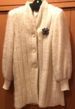 白 ニットコート 大きめ MISUAL