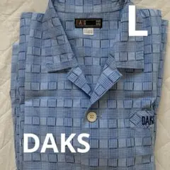 DAKS ブルーチェック柄物パジャマ Lサイズ　長袖長ズボン綿 100% 日本製