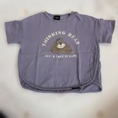 manina クマ柄　Tシャツ 紫色　90