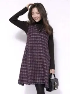 ♡専用 TOCCA ツイードワンピース ジャンパースカート M - メルカリ