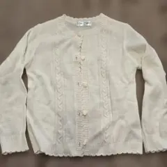 ハートボタン カーディガン 120サイズ ホワイト