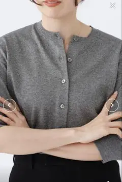 IENA　LEVITA クルーカーディガン／シルバー