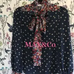 MAX&Co. ボウタイブラウス 長袖 花柄 ドット柄のサムネイル