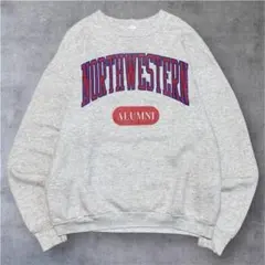 90s USA製 フルーツオブザルーム カレッジスウェット グレー XL