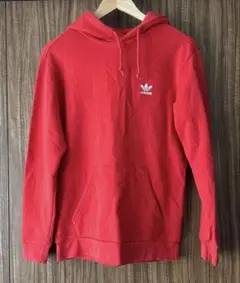 adidas レッド フード付きパーカー M 美品