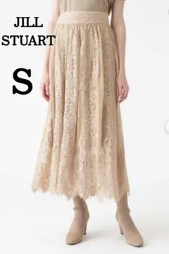 JILL STUART ローラレースロングスカート S ベージュ レース フレアのサムネイル
