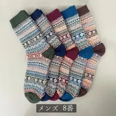 メンズ靴下　秋冬クルーソックス5足組w1T8
