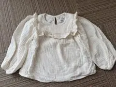 ZARA フリル付きアイボリーシャツ 9-12ヶ月　80センチ