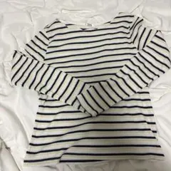 C.O.L.Z.A 長袖リブ編みストライプトップス M