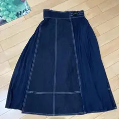 grove プリーツデニム ロングスカート