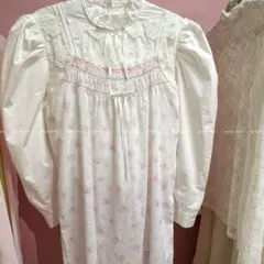 ヴィンテージ　キャミワンピース　花柄　ホワイト　古着　vintage ドレス