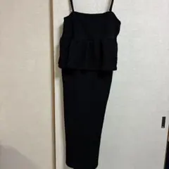 ブラック フリルキャミワンピース