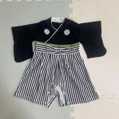 ネイビー ストライプ 和風ロンパース 70cm