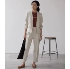 【EASY CARE】【セットアップ対応】美人丈釦レスジャケット VISビス