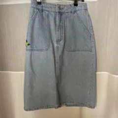 OLIVE des OLIVE デニム タイトスカート ミモザ刺繍
