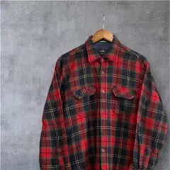 赤黒ネルシャツ　長袖　チェック柄　古着　vintage