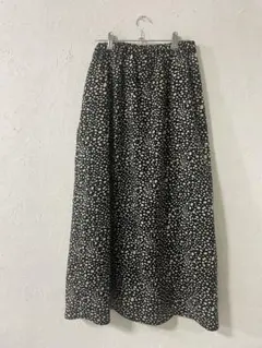 ドット柄ロングスカート ブラック Lサイズのサムネイル