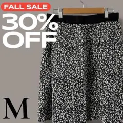 「即日発送」M Demi−Luxe Beamsフレアミニスカート 黒と白の花柄
