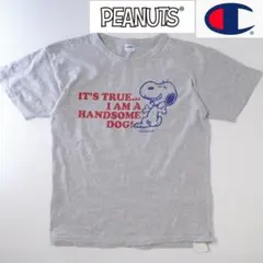 PEANUTS × Champion バータグ Tシャツ M / スヌーピー