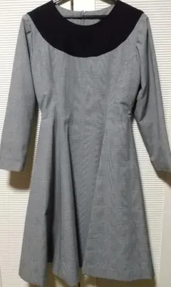 Ａラインワンピース　グレンチェック✕ブラック