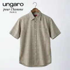 ウンガロ プールオム ungaro 半袖チェックシャツ レトロ コットン100%のサムネイル
