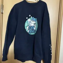 over print ネイビー トレーナー