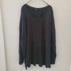 BANANA REPUBLIC 長袖ニット トップス ブラック シンプル【XL】