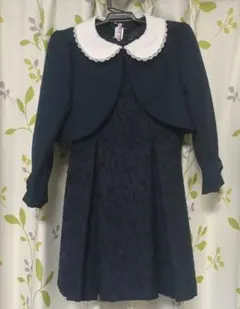 子供入学式などのフォーマル襟付きジャケットとドレスセット