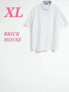 BRICK HOUSE ブリックハウス ストライプ 半袖シャツ XL 爽やかのサムネイル