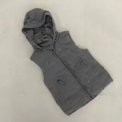 ✨PLSTプラステ✨ M フード着脱 ダウンベスト グレー かわいい ハイネック