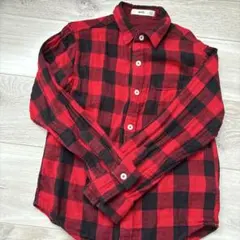 MPS 赤・黒 チェック 長袖シャツ 130